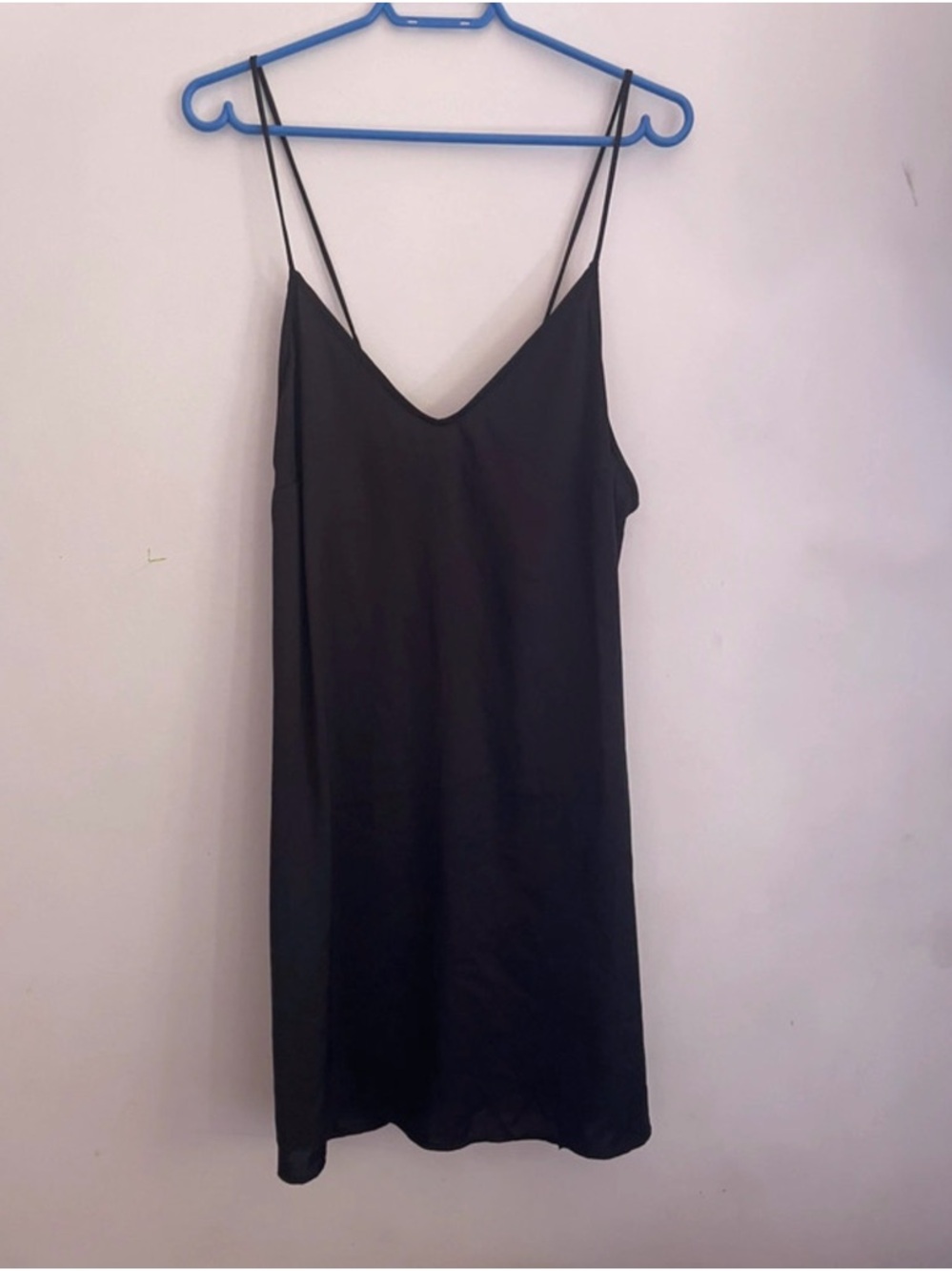 stars above Black V-Neck Slip Dress